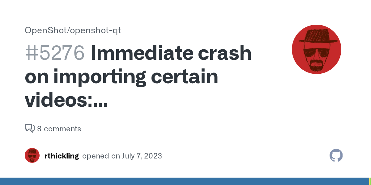 Immediate crash on importing certain videos "QObjectQObject Timers