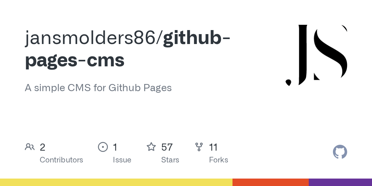 GitHub jansmolders86/githubpagescms A simple CMS for Github Pages