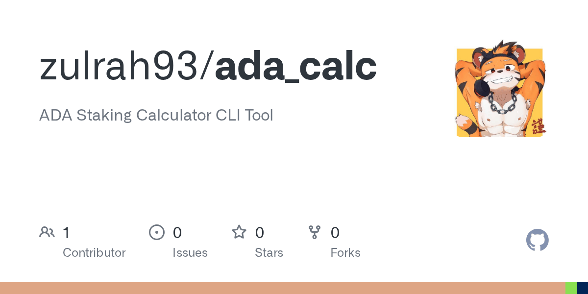 GitHub zulrah93/ada_calc ADA Staking Calculator CLI Tool