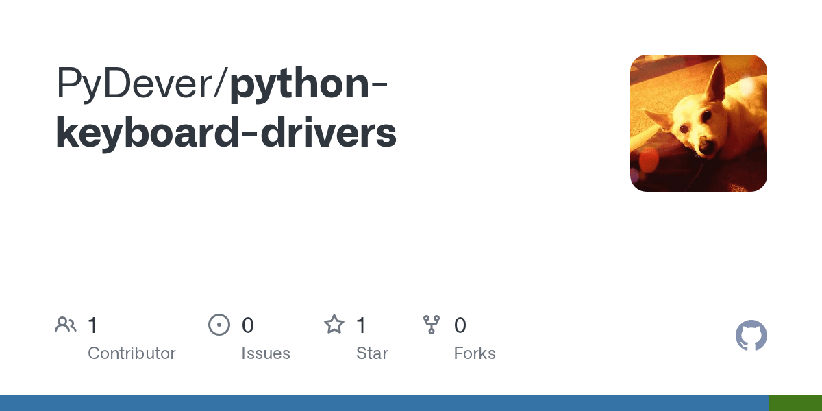 GitHub PyDever/pythonkeyboarddrivers