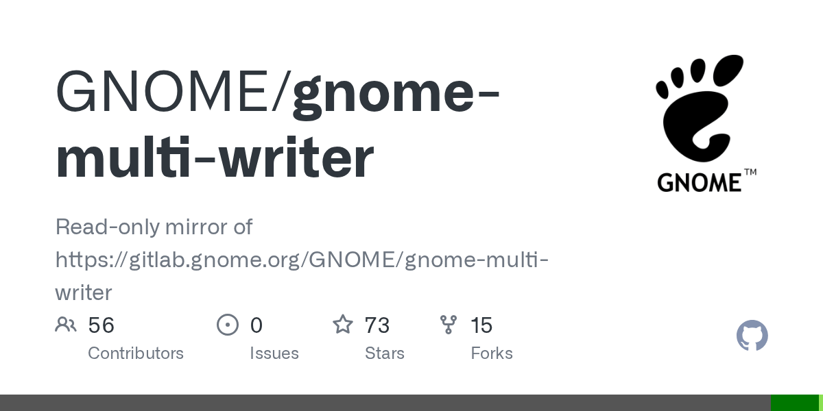 GitHub GNOME/gnomemultiwriter Readonly mirror of https//gitlab