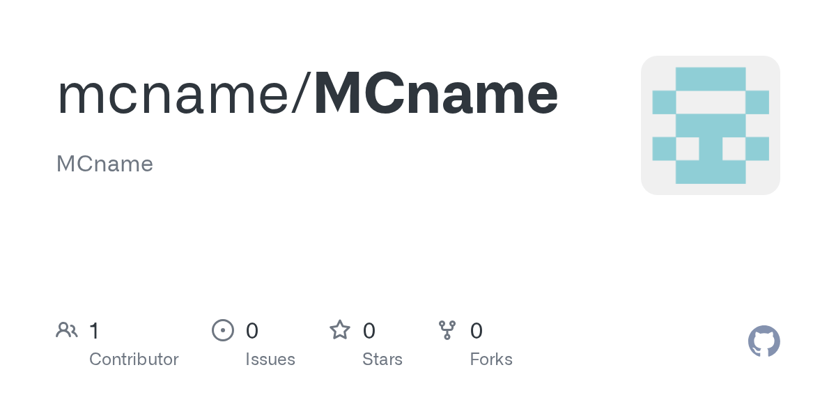GitHub mcname/MCname MCname
