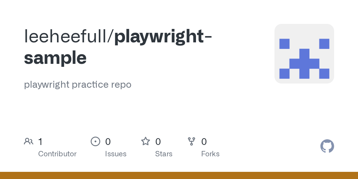 GitHub leeheefull/playwright playwright practice repo