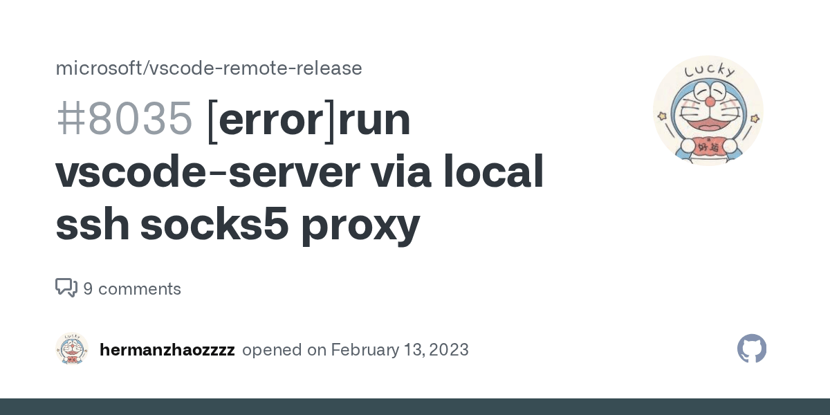 [error]run vscodeserver via local ssh socks5 proxy · Issue 8035