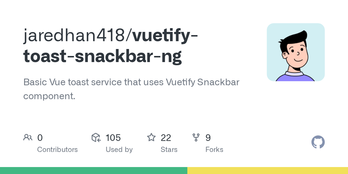 GitHub jaredhan418/vuetifytoastsnackbarng Basic Vue toast service
