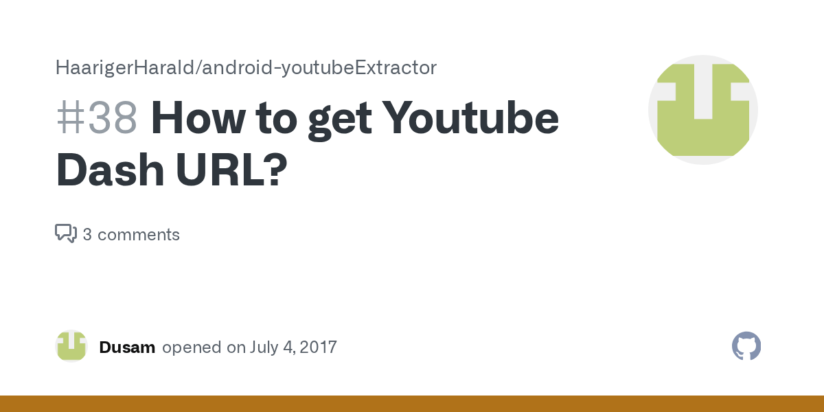 How to get Youtube Dash URL? · Issue 38 · HaarigerHarald/android
