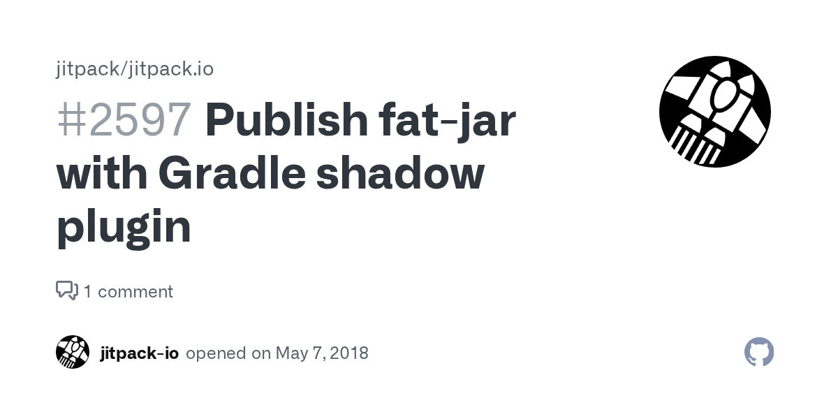 Publish fatjar with Gradle shadow plugin · Issue 2597 · jitpack