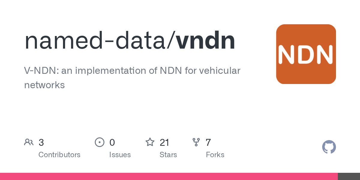 GitHub - named-data/vndn: V-NDN: an implementation of NDN for vehicular