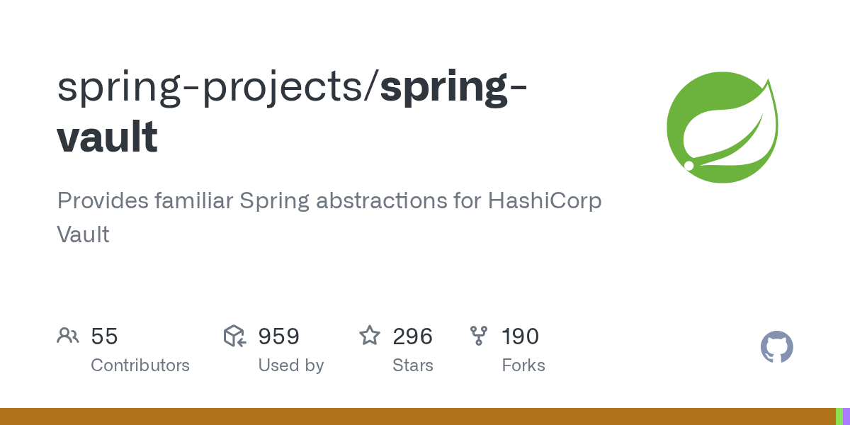 GitHub springprojects/springvault Provides familiar Spring
