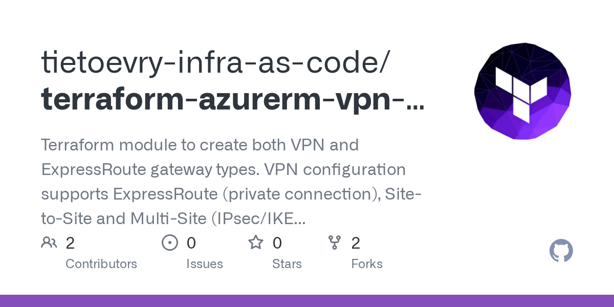 GitHub tietoevryinfraascode/terraformazurermvpngateway