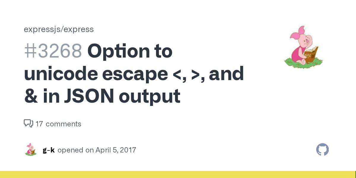 Option to unicode escape , and & in JSON output · Issue 3268