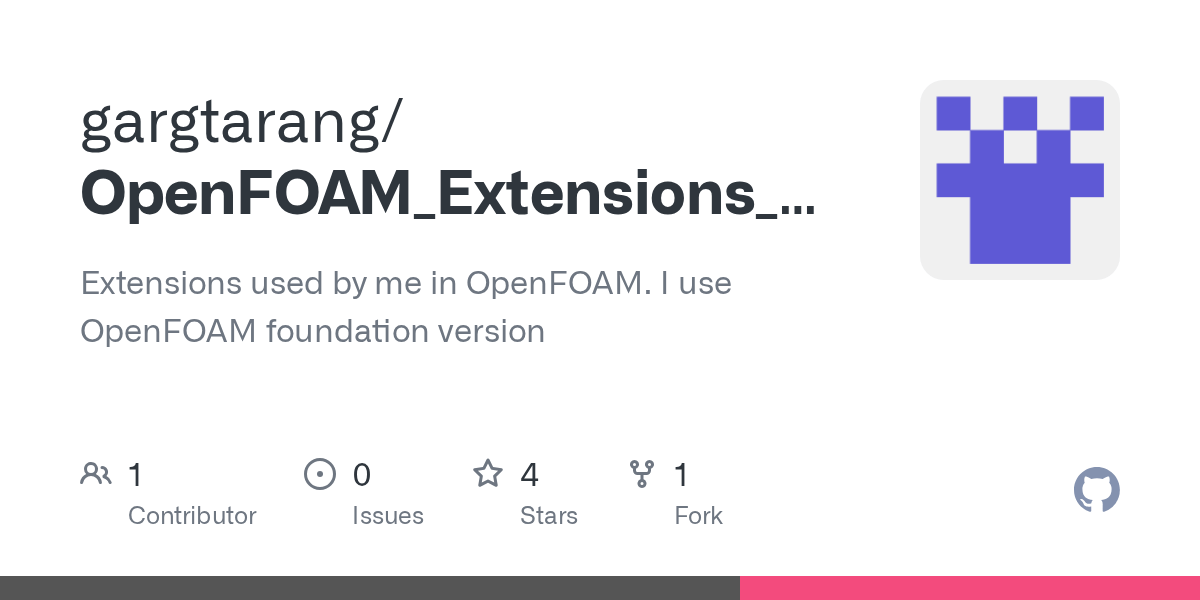 GitHub gargtarang/OpenFOAM_Extensions_TG Extensions used by me in