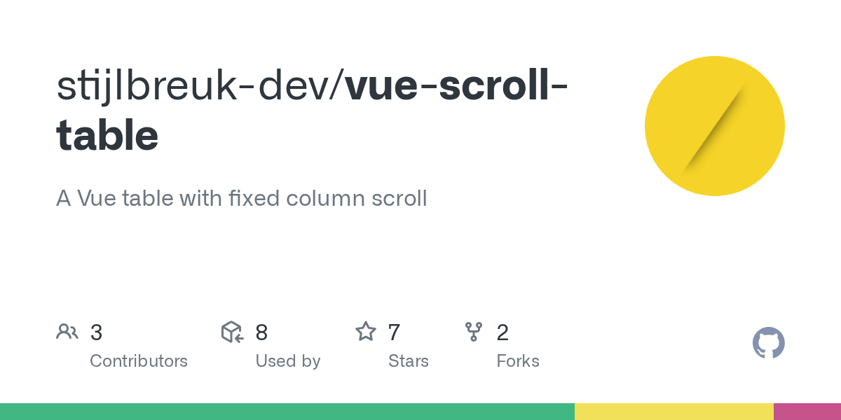 GitHub stijlbreukdev/vuescrolltable A Vue table with fixed column scroll