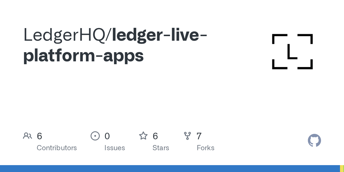 GitHub LedgerHQ/ledgerliveplatformapps