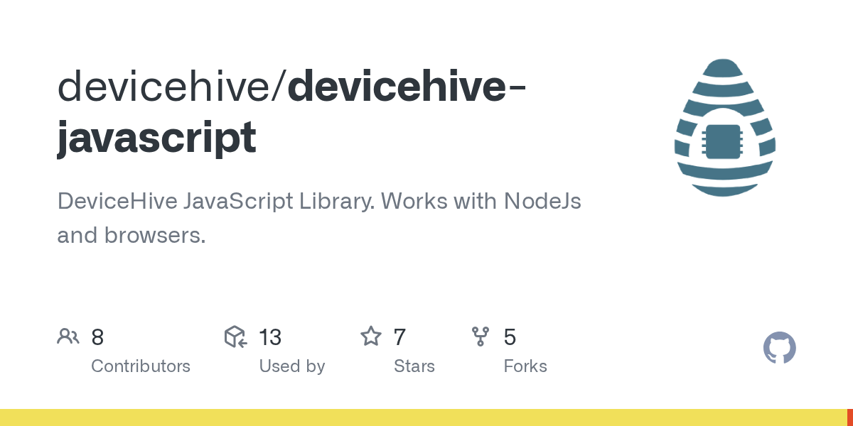 GitHub devicehive/devicehivejavascript DeviceHive JavaScript Library. Works with NodeJs and