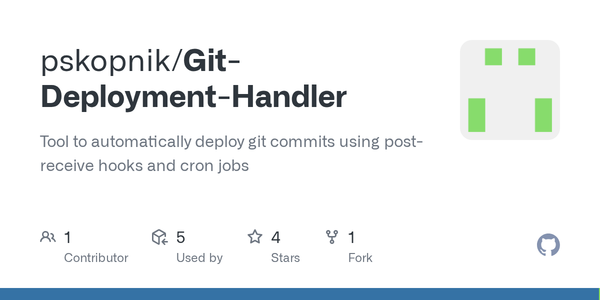 GitHub pskopnik/GitDeploymentHandler Tool to automatically deploy