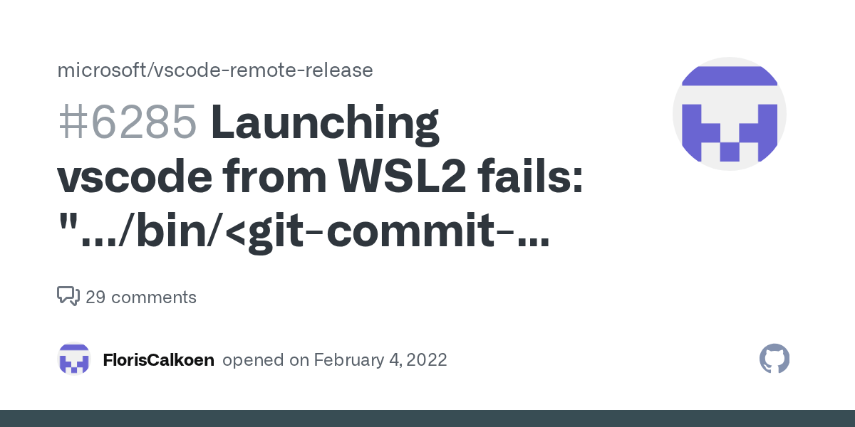 Launching vscode from WSL2 fails ".../bin/ /bin/code not found