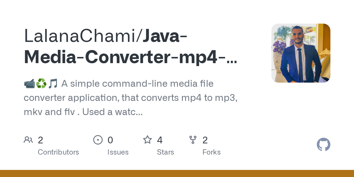GitHub LalanaChami/JavaMediaConvertermp4tomkvmp3andflv 📹♻️🎵