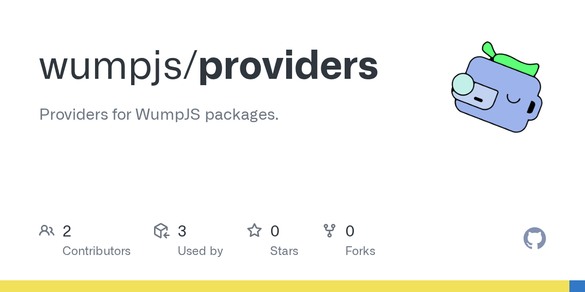 GitHub wumpjs/providers Providers for WumpJS packages.