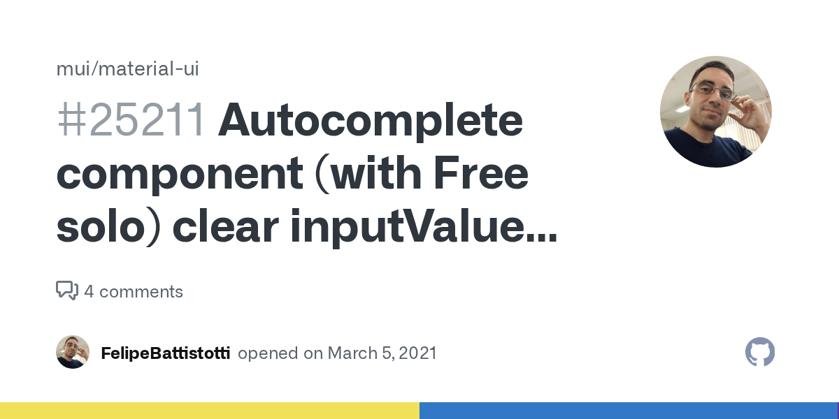 component (with Free solo) clear inputValue on TabPanel's