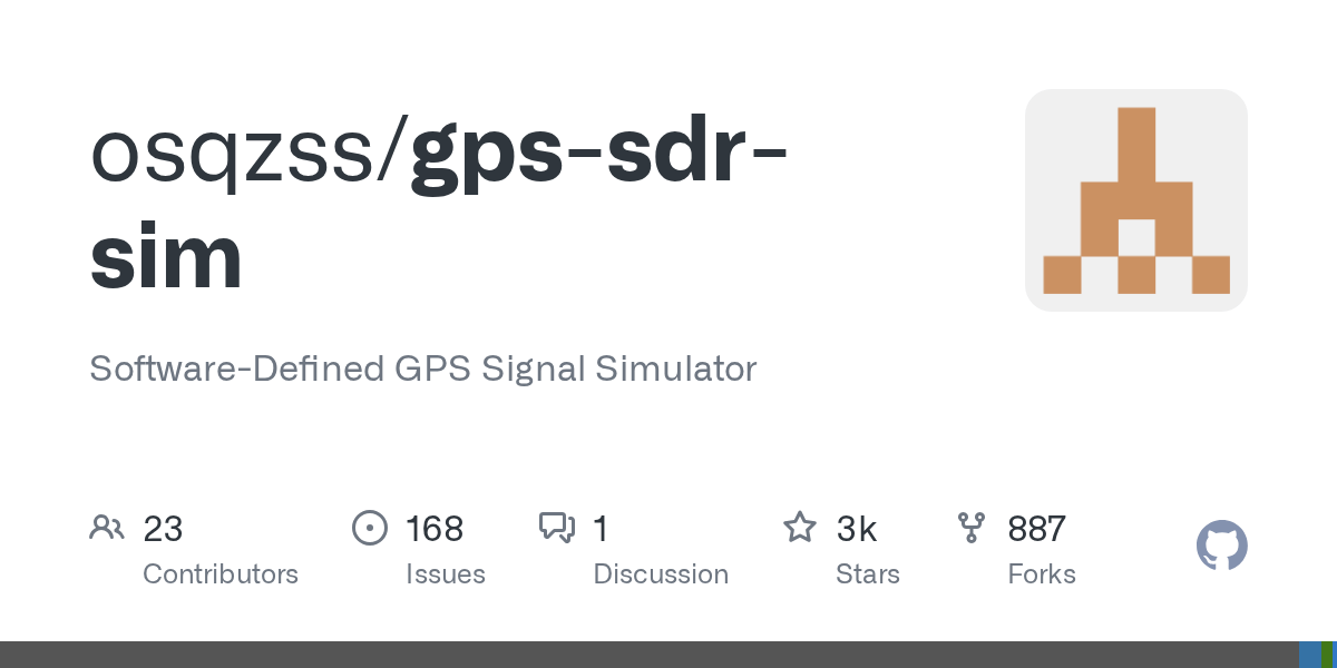 GitHub osqzss/gpssdrsim SoftwareDefined GPS Signal Simulator