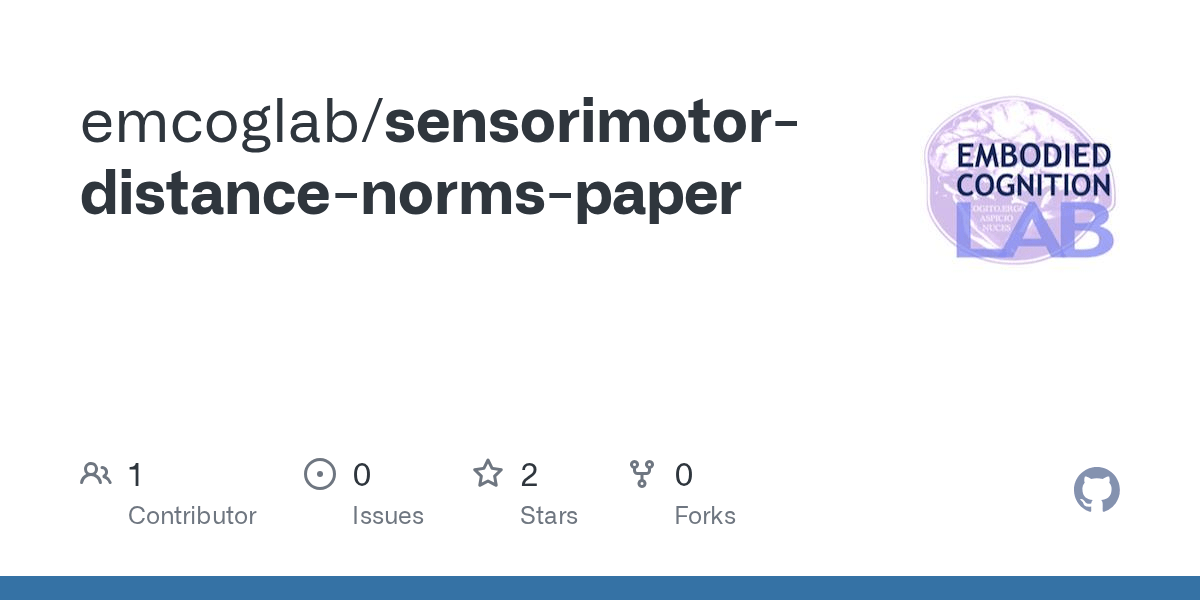 GitHub emcoglab/sensorimotordistancenormspaper