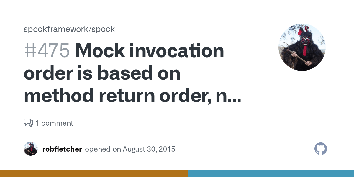 Mock invocation order is based on method return order, not invocation