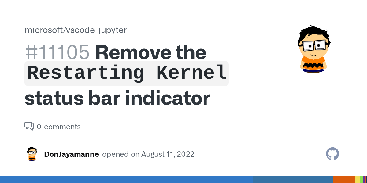 Remove the `Restarting Kernel` status bar indicator · Issue 11105