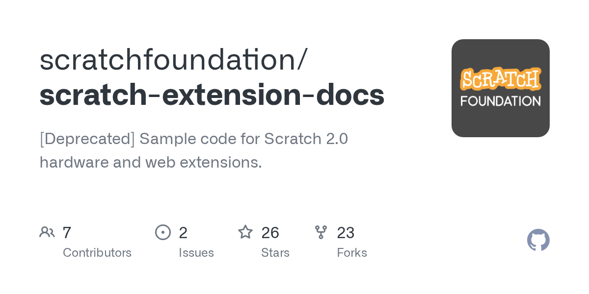 GitHub scratchfoundation/scratchextensiondocs [Deprecated] Sample