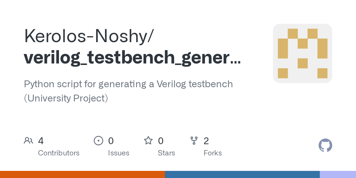 GitHub KerolosNoshy/verilog_testbench_generator Python script for