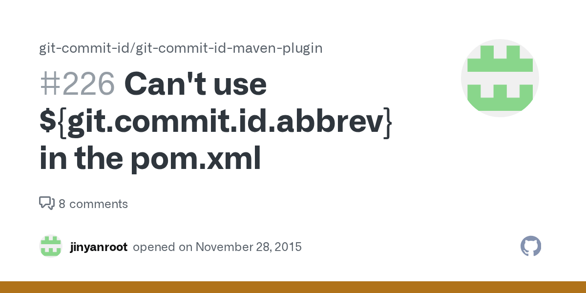 Can't use in the pom.xml · Issue 226 · git
