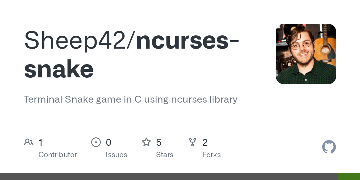 GitHub Sheep42/ncursessnake Terminal Snake game in C using ncurses