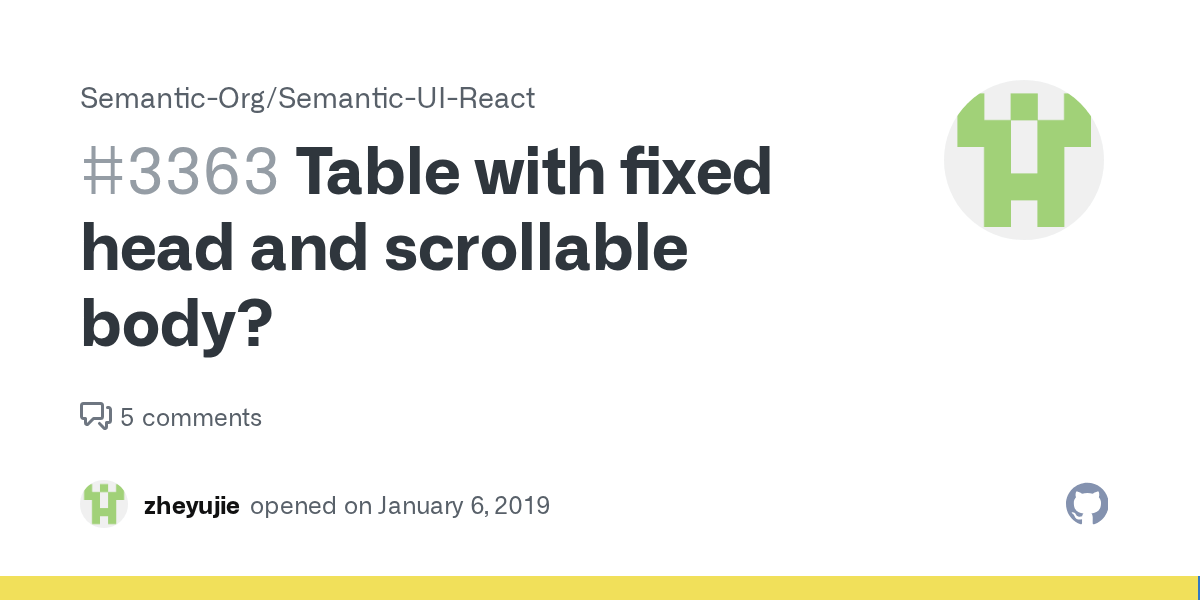 Table with fixed head and scrollable body? · Issue 3363 ·