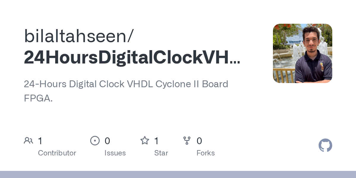 GitHub bilaltahseen/24HoursDigitalClockVHDL 24Hours Digital Clock