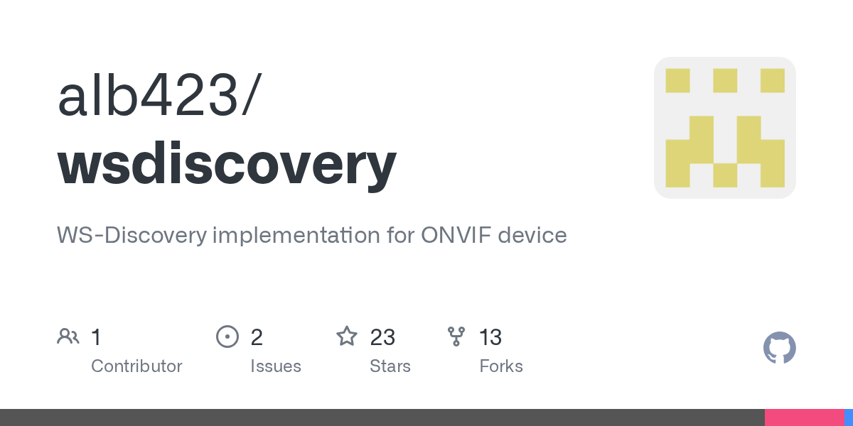 GitHub alb423/wsdiscovery WSDiscovery implementation for ONVIF device
