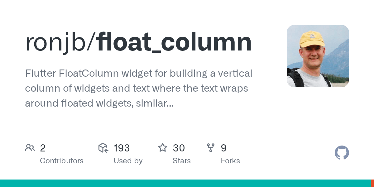 GitHub ronjb/float_column Flutter FloatColumn widget for building a
