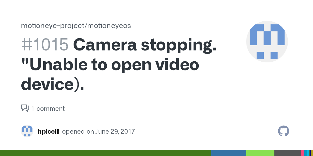 Camera stopping. "Unable to open video device). · Issue 1015 · ccrisan