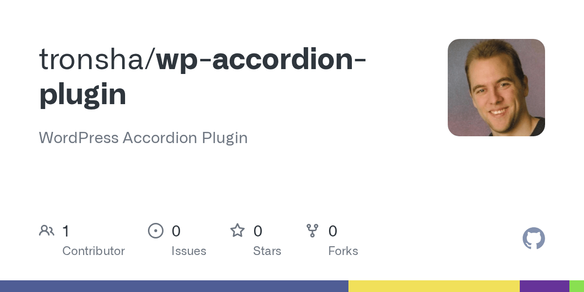 GitHub tronsha/wpaccordionplugin WordPress Accordion Plugin