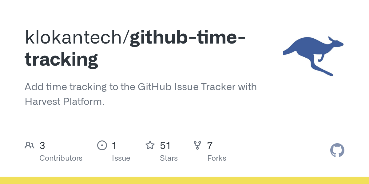 GitHub klokantech/githubtimetracking Add time tracking to the