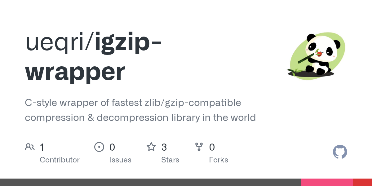 GitHub ueqri/igzipwrapper Cstyle wrapper of fastest compression