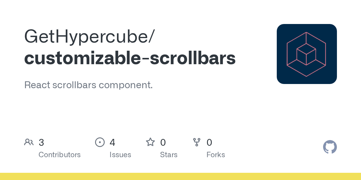 GitHub GetHypercube/customizablescrollbars React scrollbars component.