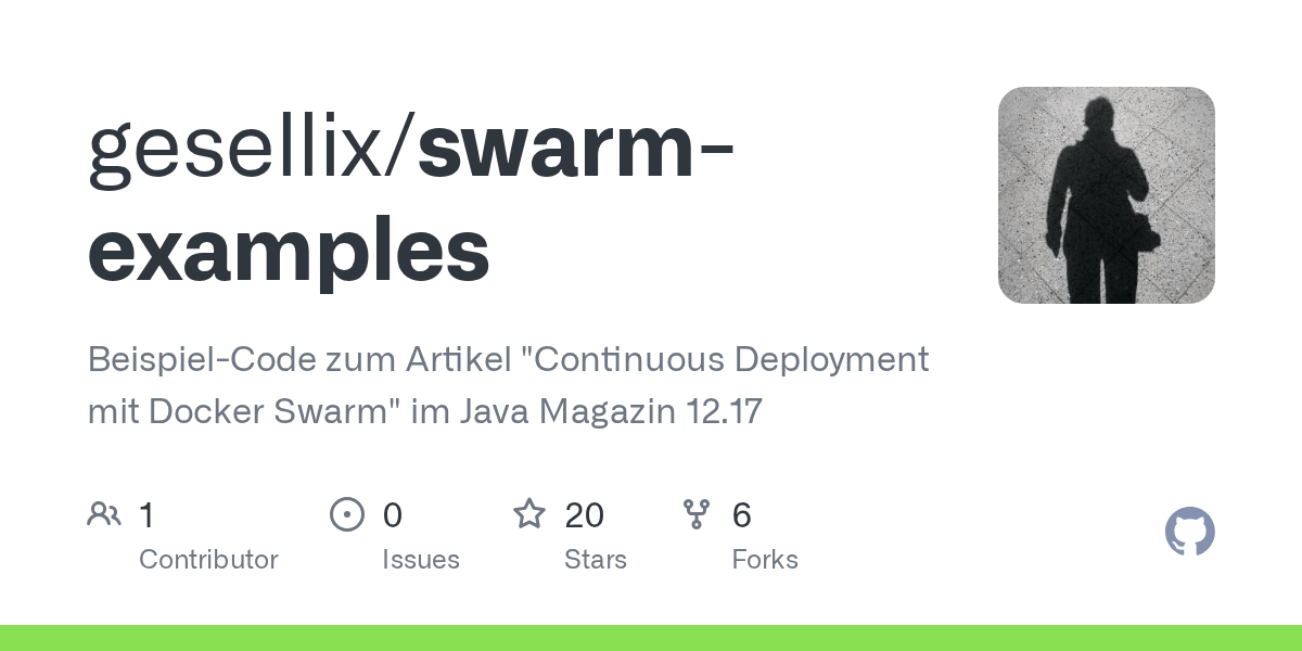GitHub gesellix/swarmexamples BeispielCode zum Artikel "Continuous