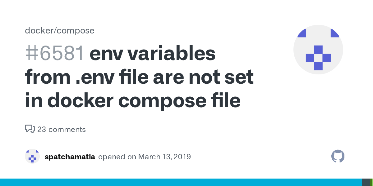 env variables from .env file are not set in docker compose file · Issue