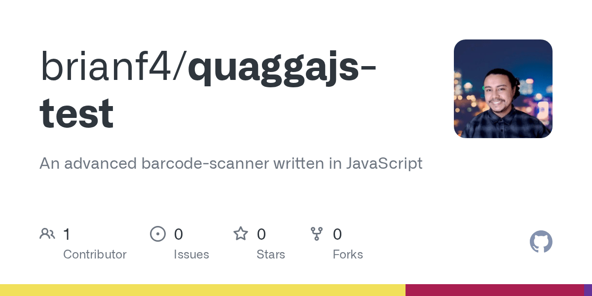 GitHub brianf4/quaggajstest An advanced barcodescanner written in