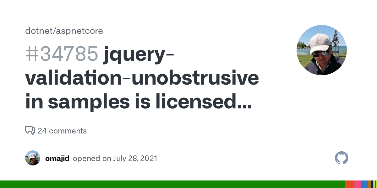 jqueryvalidationunobstrusive in samples is licensed under a nonopen