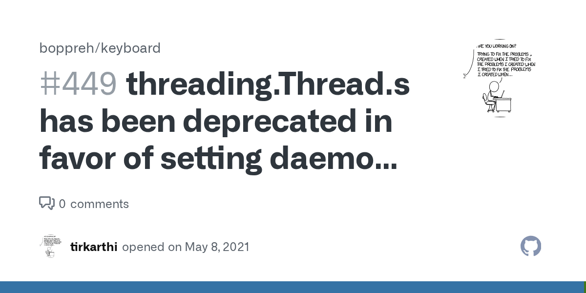threading.Thread.setDaemon has been deprecated in favor of setting