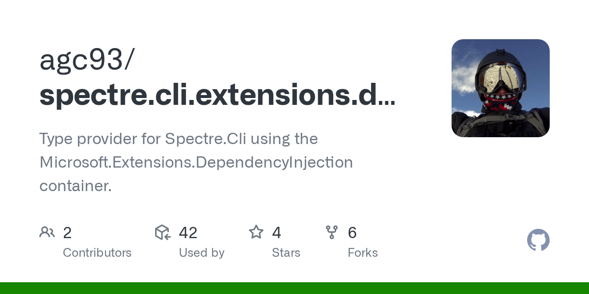 GitHub agc93/spectre.cli.extensions.dependencyinjection Type