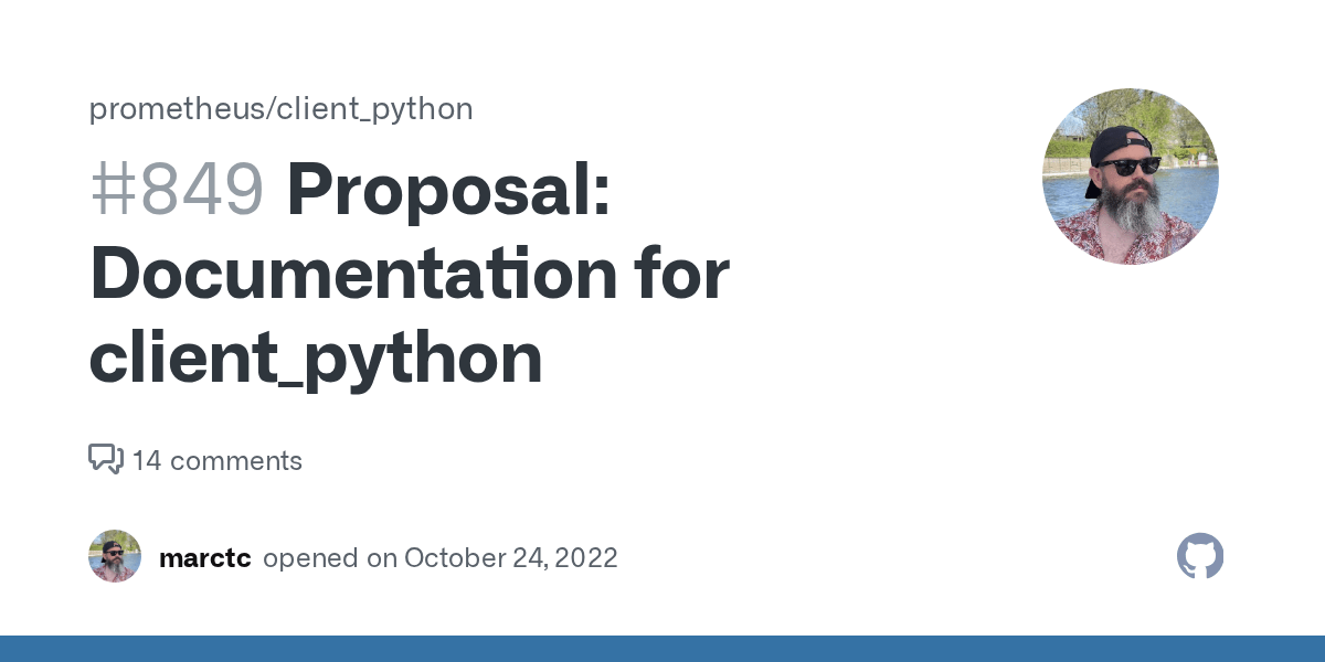 Proposal Documentation for client_python · Issue 849 · prometheus