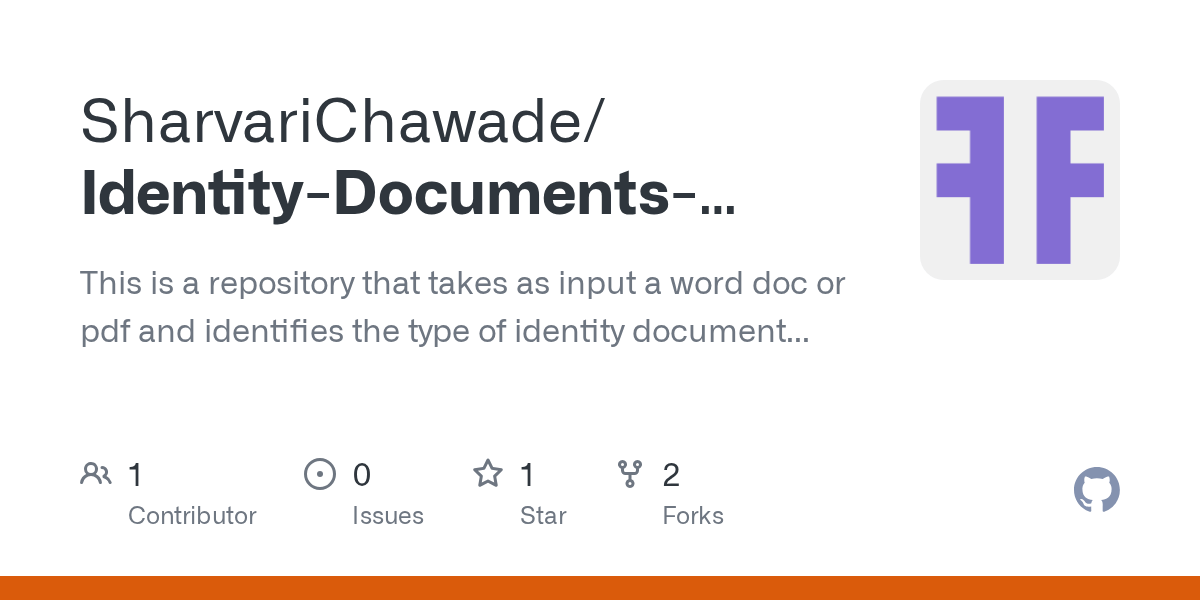 GitHub SharvariChawade/IdentityDocumentsIdentification This is a
