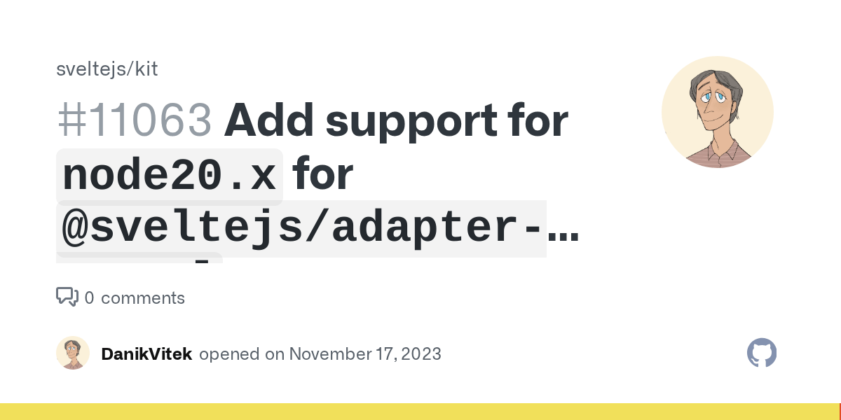 Add support for `node20.x` for `sveltejs/adaptervercel` · Issue